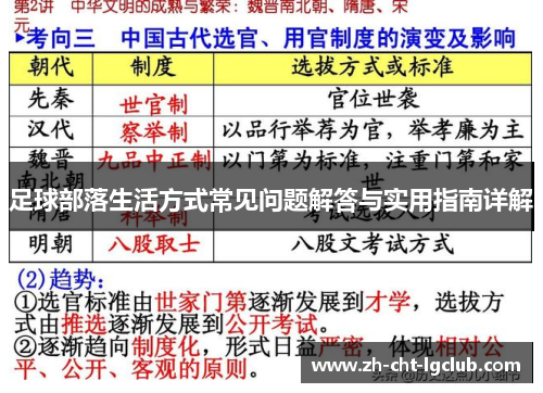 足球部落生活方式常见问题解答与实用指南详解
