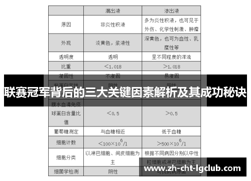 联赛冠军背后的三大关键因素解析及其成功秘诀